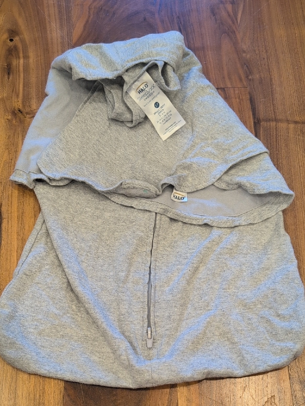 Halo Gray Hooded Baby Sleepsack with Front Zip